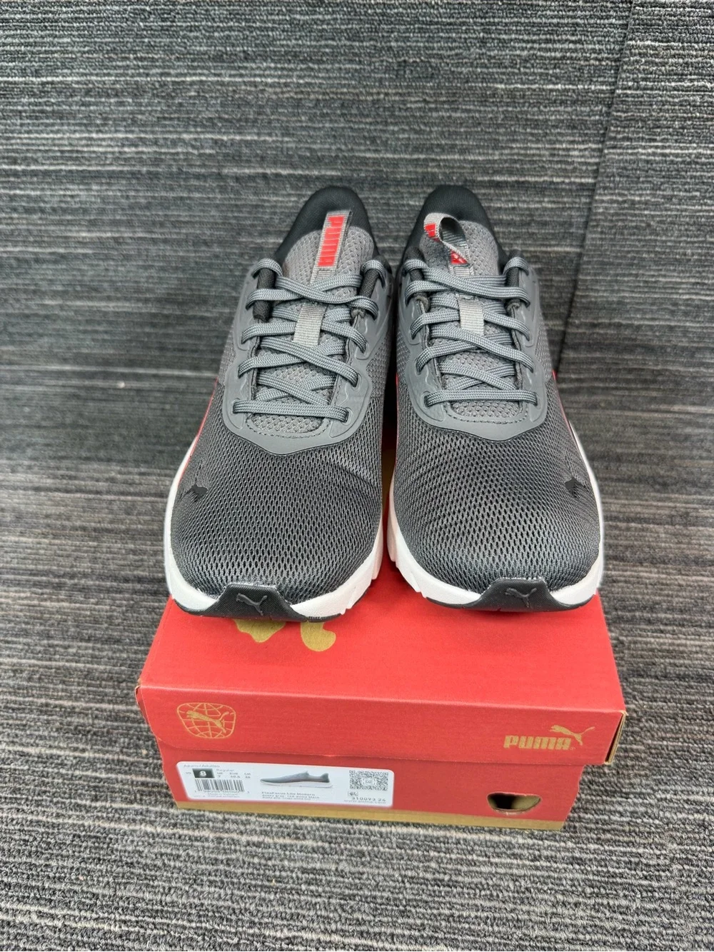 Puma FlexFocus Lite Modern Men's Size 8 Dusky Gray/Red/Puma Black Running Shoes
